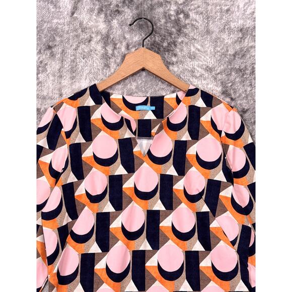 J McLaughlin Dress Large Womens Catalina Cloth Retro Geometric Print - Picture 2 of 8